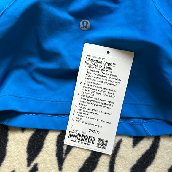 Lululemon align high neck tank poolside blue size 2 - Picture 3 of 3